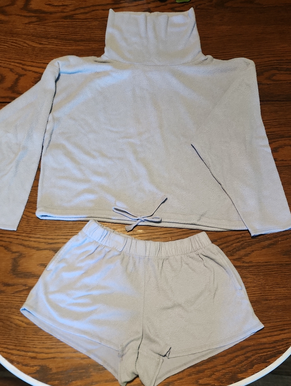 aerie Light Blue Turtleneck Lounge Set - Top & Shorts